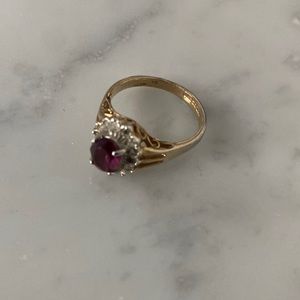 amethyst gold plated ring (size 9)